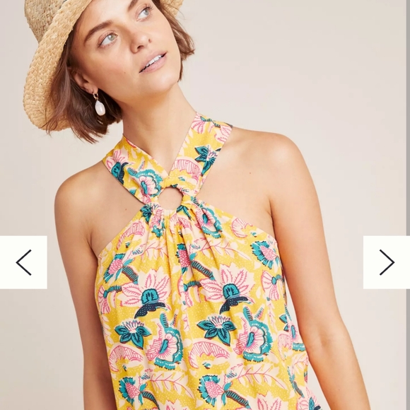 Maeve Tops - Mica Sleeveless Halter Blouse by Maeve